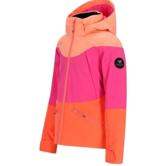 Obermeyer Girls XL Reese Insulated Snow Jacket Ski Snowboard NWT Pink Orange - Picture 14 of 16